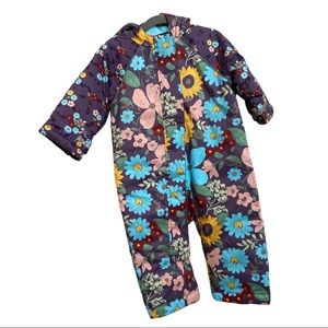 HANNA ANDERSSON snowsuit floral puffy jacket bunting waterproof botanical suit